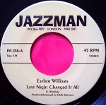 ESTHER WILIAMS 「Last night changed it ALL」TOMMIE YOUNG 「HIT AND RUN LOVER」/　EP 45s レアグルーヴ　JAZZMAN